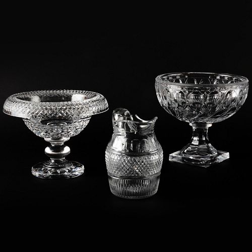 GROUP OF THREE CUT GLASS SERVING 2e3c11