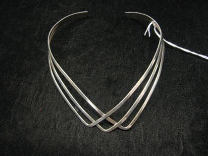 Sterling silver "V" neck sterling