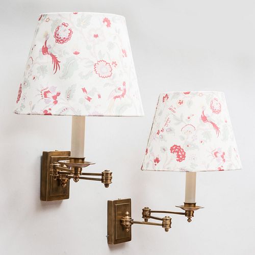 BRASS SWING ARM LAMPS WITH CUSTOM 2e3c25