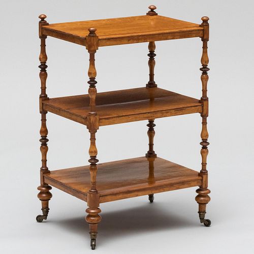 VICTORIAN BIRDSEYE MAPLE THREE TIER 2e3c44