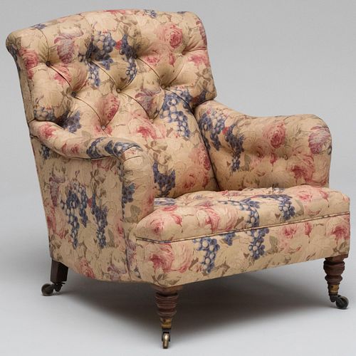 HOWARD AND CO. TUFTED FLORAL UPHOLSTERED