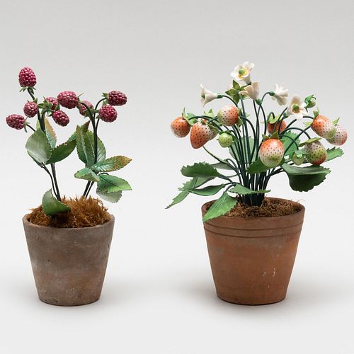 PORCELAIN AND TOLE MODELS OF POTTED