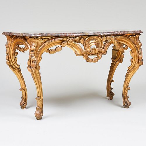 FINE LOUIS XV/XVI CARVED GILTWOOD