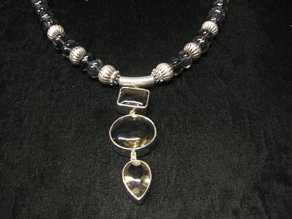 Crystal bead and sterling necklace