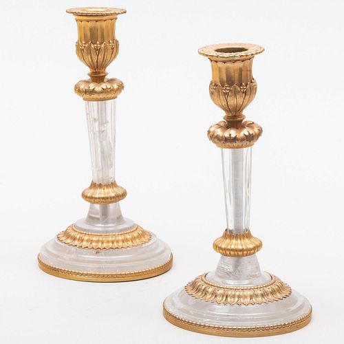 PAIR OF LOUIS XVI STYLE GILT-BRONZE-