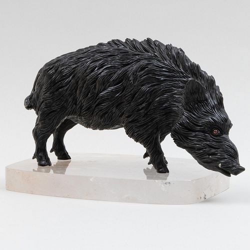 CARVED OBSIDIAN MODEL OF A WILD
