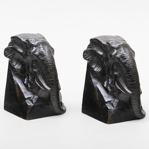 PAIR OF GORHAM BRONZE ELEPHANT