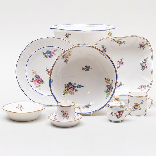 ASSEMBLED SEVRES COBALT AND FLOWER