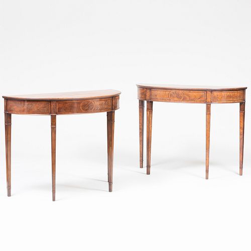 TWO GEORGE III INLAID MAHOGANY 2e3d4b