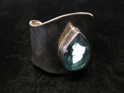 Sterling and blue crystal cuff