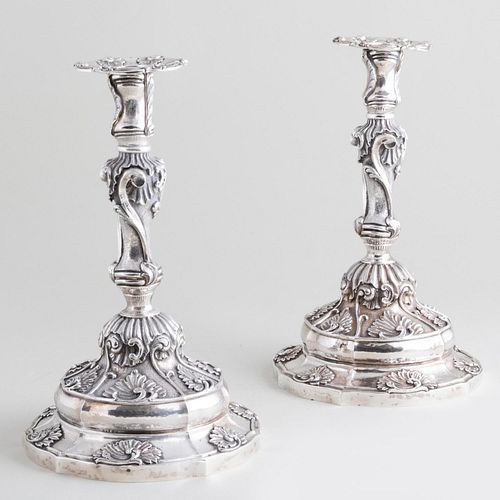 PAIR OF BUCCELLATI SILVER CANDLESTICKSMarked 2e3da6