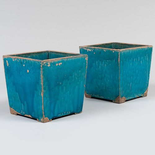 PAIR OF CHINESE TURQUOISE GLAZED 2e3e08