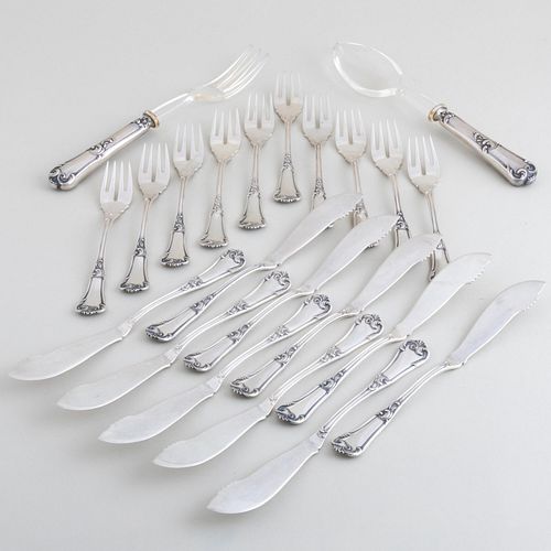 ITALIAN SILVER FLATWARE SERVICEMarked 2e3e04