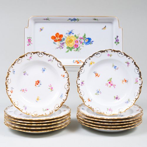 SET OF TWELVE MEISSEN PORCELAIN