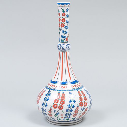 IZNIK STYLE PORCELAIN BOTTLE VASEBlack