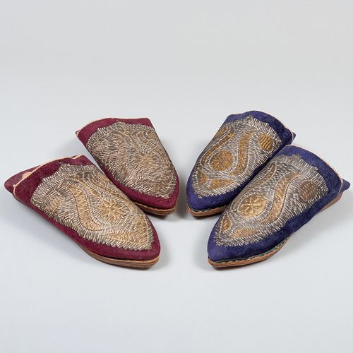 TWO PAIRS OF MOROCCAN EMBROIDERED SLIPPERS3