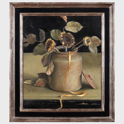 NADIA MAHFUZ JAR OF SUNFLOWERSOil 2e3e71