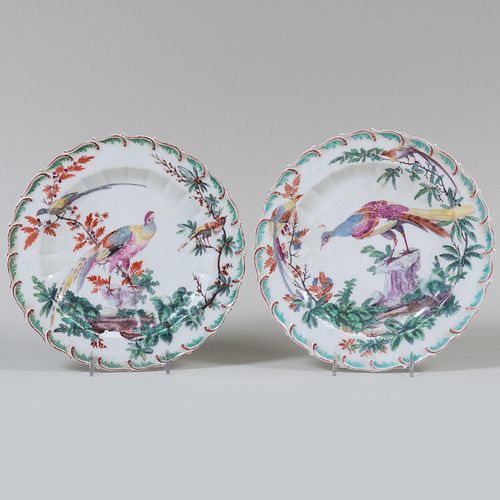 PAIR OF CHELSEA PORCELAIN BIRD