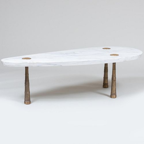 MODERN BRONZE AND MARBLE LOW TABLE17