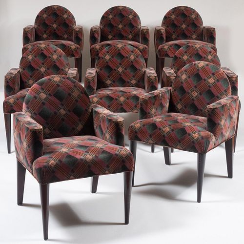 SET OF EIGHT DONGHIA ARMCHAIRS