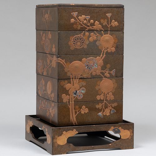 JAPANESE FIVE TIER LACQUER BOX 2e3f98