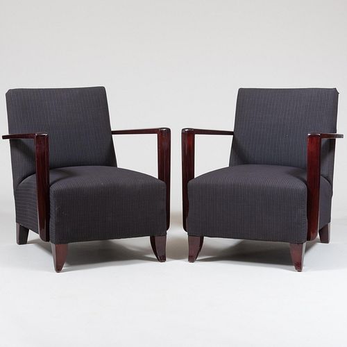 PAIR OF ART MODERNE STYLE MAHOGANY