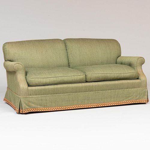 CONTEMPORARY GREEN LINEN TWO SEAT 2e40b1