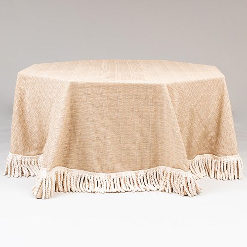 MODERN OCTOGANAL FABRIC COVERED TABLE,