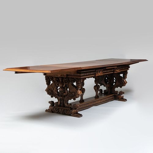 RENAISSANCE REVIVAL CARVED WALNUT 2e4119