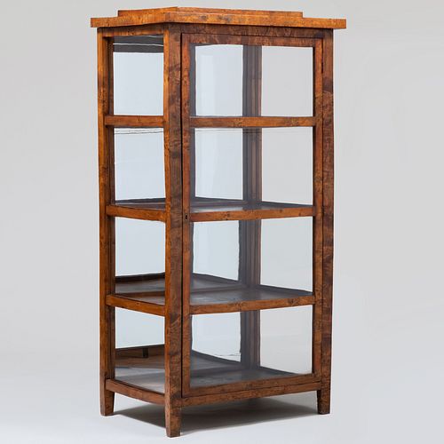 BIEDERMEIER BURL WALNUT VITRINE