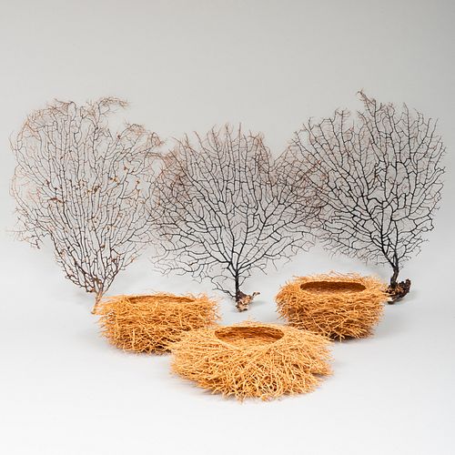 THREE DECORATIVE BIRD NEST BASKETS 2e412d