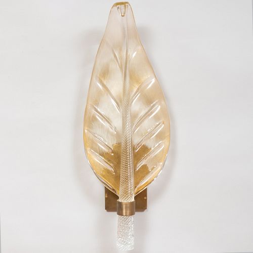 VENETIAN GLASS LEAF FORM WALL LIGHT29 2e4145