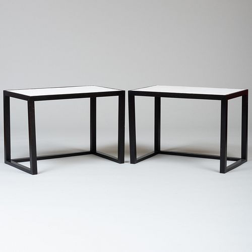 PAIR OF CONTEMPORARY EBONIZED AND