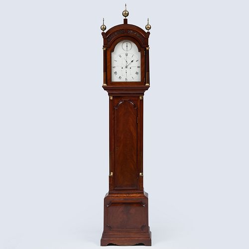 GEORGE III MAHOGANY LONG CASE CLOCK  2e4156