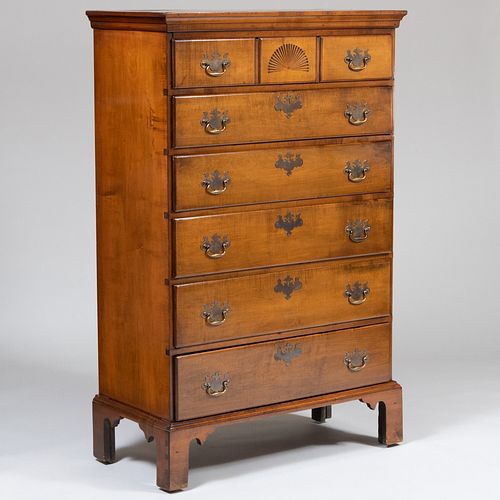 FEDERAL CHERRY TALL CHEST OF DRAWERS,
