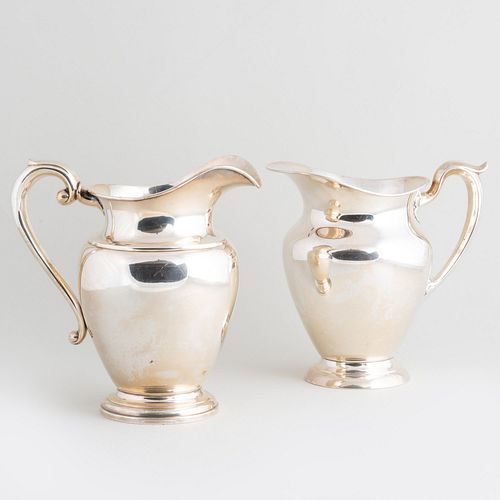 TWO AMERICAN SILVER WATER PITCHERSEach