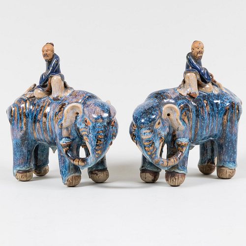PAIR OF CHINESE GLAZED POTTERY