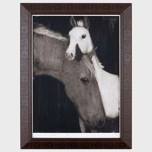 JOE ANDOE B 1955 TWO HORSESScreenprint 2e4205