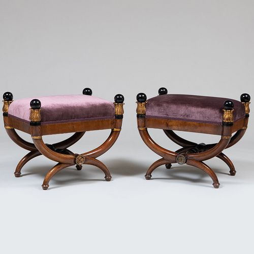 PAIR OF EMPIRE STYLE MAHOGANY,