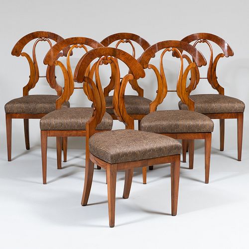 SET OF SIX BIEDERMEIER STYLE WALNUT