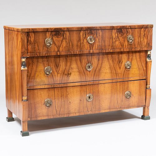 BIEDERMEIER BLACK WALNUT AND PARCEL-GILT