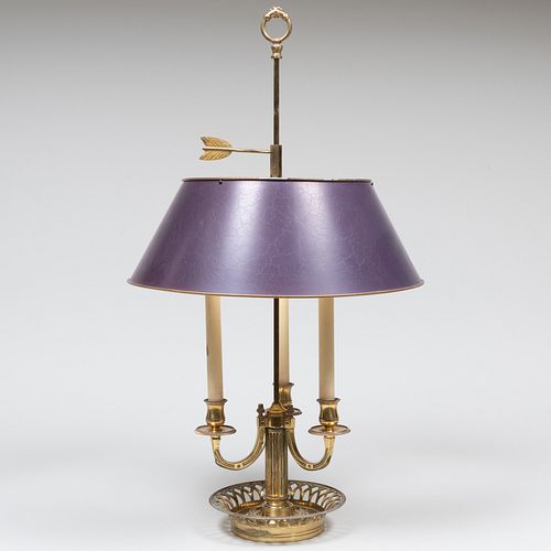 TWO-LIGHT BRASS BOUILLOTTE LAMP22