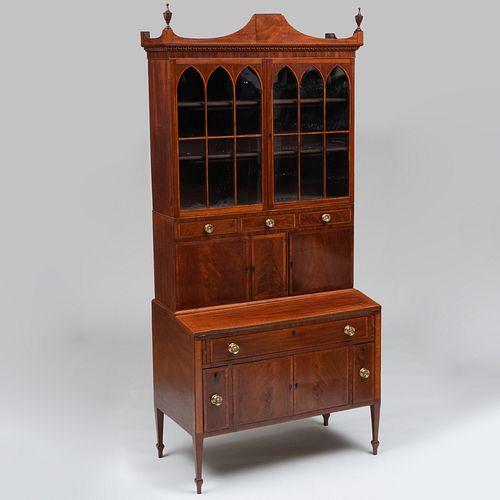 FINE FEDERAL INLAID MAHOGANY SECRETARY  2e43ca