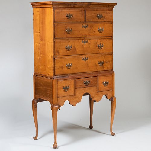 QUEEN ANN MAPLE HIGHBOY, NEW ENGLANDIn