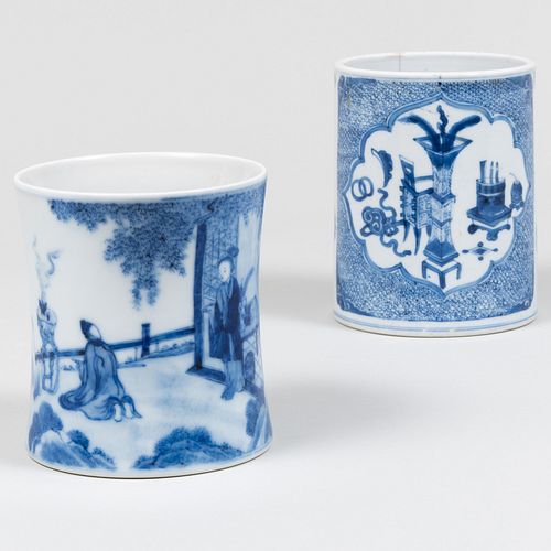 TWO CHINESE BLUE AND WHITE PORCELAIN