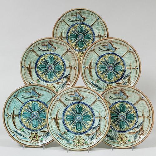 SET OF ELEVEN MAJOLICA INSECT AND