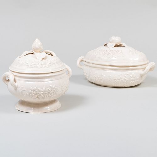 TWO ENGLISH CREAMWARE TUREENS AND 2e4480