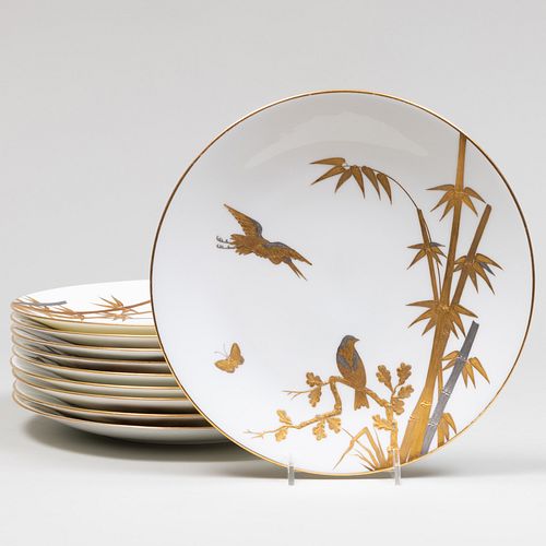 SET OF TEN MINTON CHINOISERIE PORCELAIN