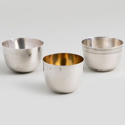 GROUP OF THREE SILVER CUPSComprising:

A