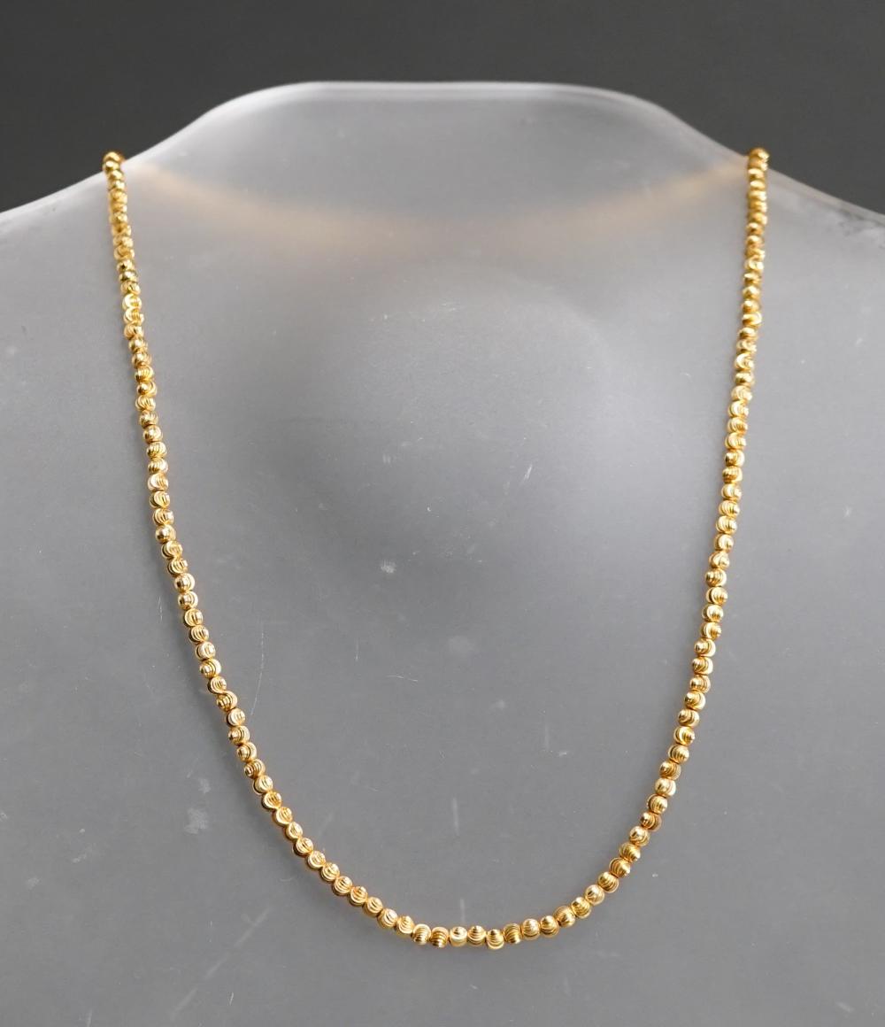 18 KARAT YELLOW GOLD BEADED NECKLACE 2e44d6